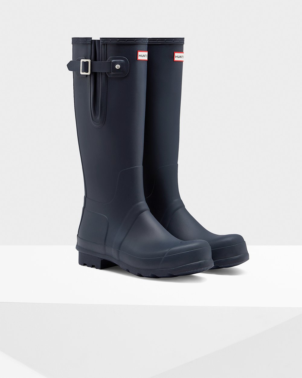 Hunter Original Side Adjustable Tall Rain Boots - Online Mens Navy - OGUMYP538